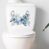 Акварельный синий цветок туалет с ванной комнатой украшение для дома настенная наклейка