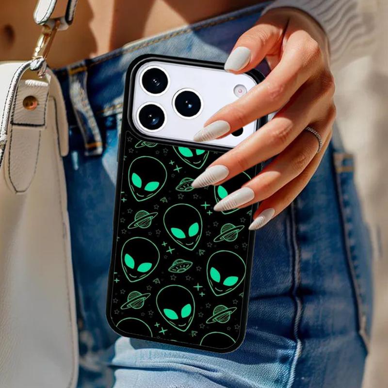Мультяшный инопланетянин Чехол для телефона Для iPhone 17 Air 14 15 13 12 Max Чехол Для Apple 14 15 16 16e 11 Pro Max Plus Coque