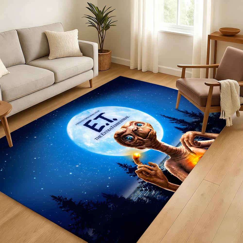E.T. the Extra-Terrestrial Movie Floor Mat Soft Thickened Flannel Door Mat Non-Slip Living Room Rug Home Decor
