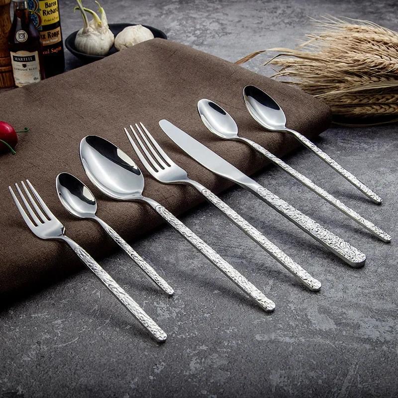 Набор из 7 столовых приборов, нержавеющая сталь, нож, вилка, ложка, столовые приборы, набор столовых приборов, праздничная кухонная посуда, подарочный набор столовых приборов