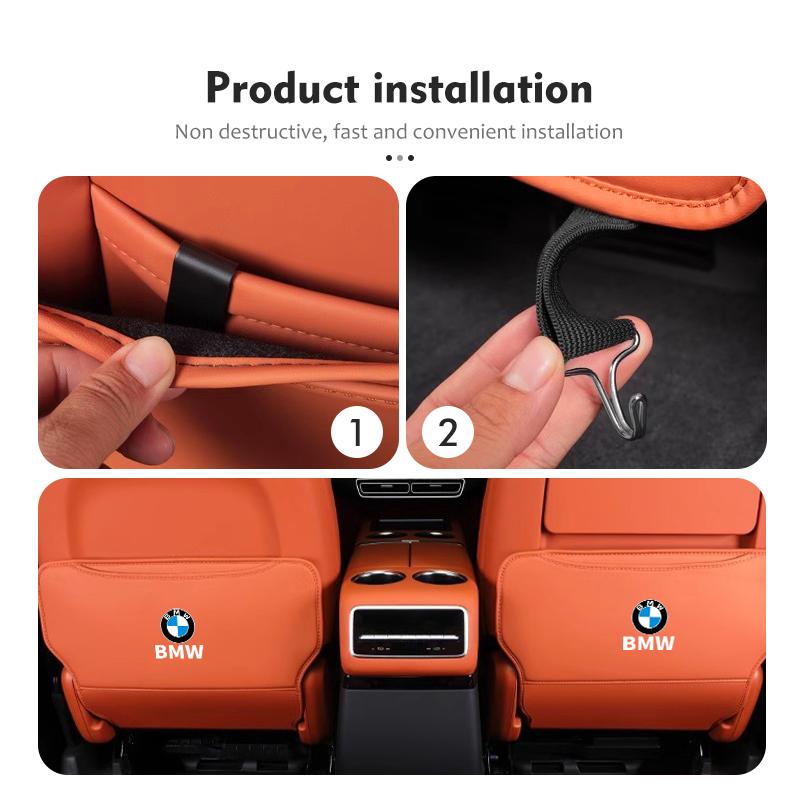 BBJK3 Car Anti-Wear Seat Back Anti Kicking Pad Organizer Bag For BMW E90 E60 E46 E39 F30 F10 E87 X3 X4 X5 X1 G30 G20
