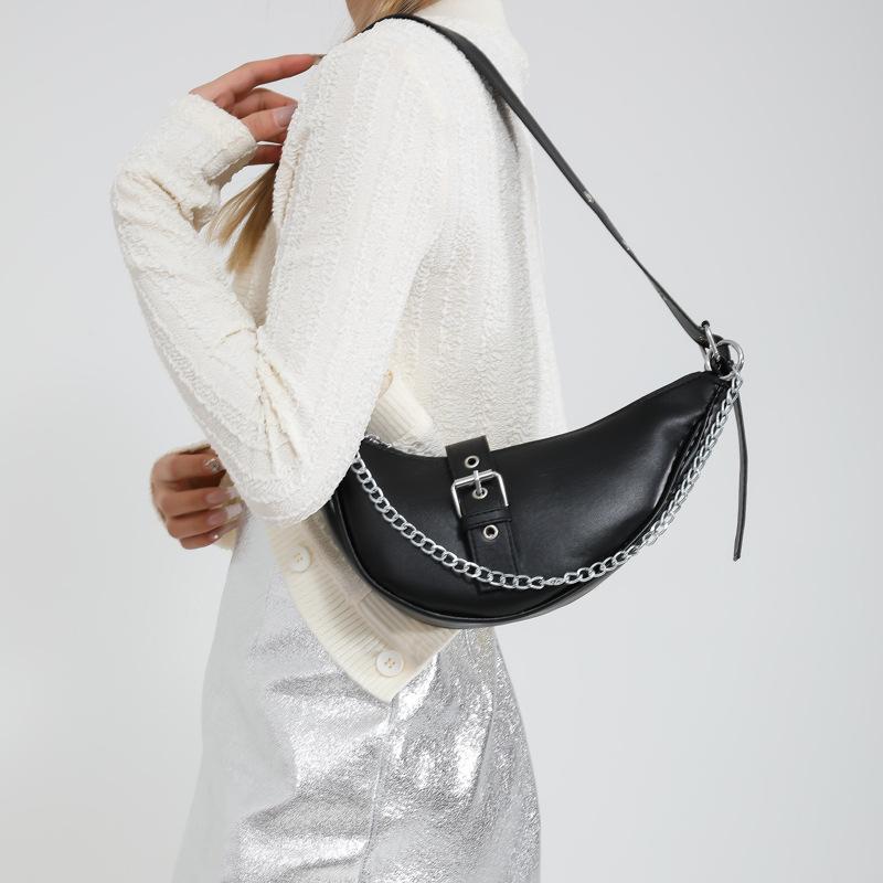 Сумка в стиле ретро с полумесяцем 2024 года, новая модная сумка через плечо, простая повседневная сумка-мессенджер через подмышку, женская сумка