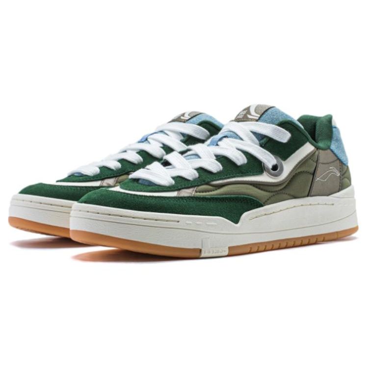 Li Ning GOS 2000 удобные мягкие эластичные нескользящие износостойкие низкие кроссовки для скейтбординга мужские кроссовки зеленые AEPU005-1