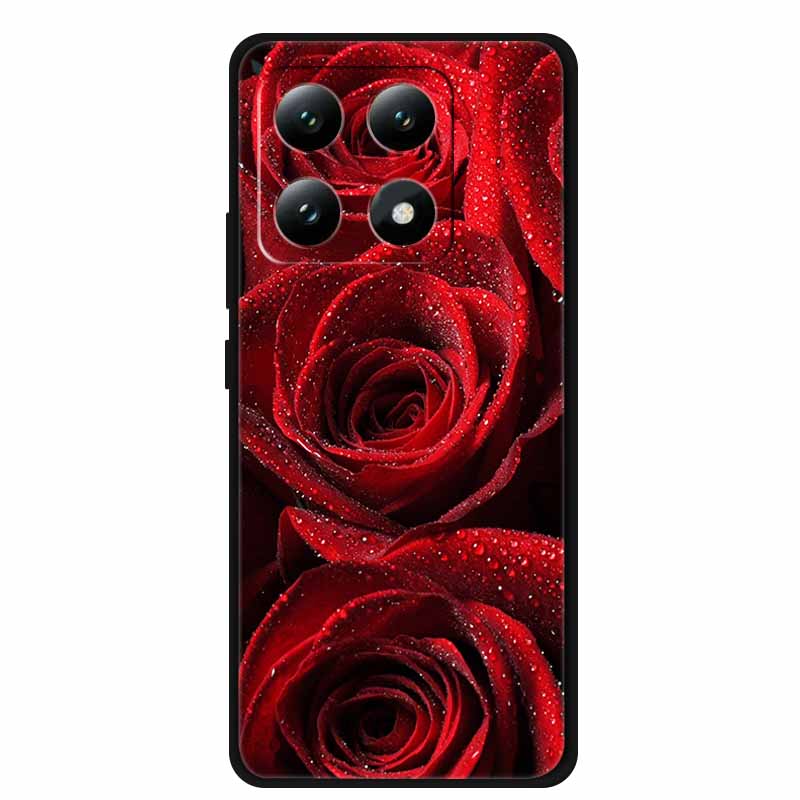 Для Xiaomi 15T 5G Чехол Цветы Мягкий Силикон ТПУ Задняя Крышка Для Xiaomi 15T Pro 5G Capa Boho Цветная Защита от Царапин