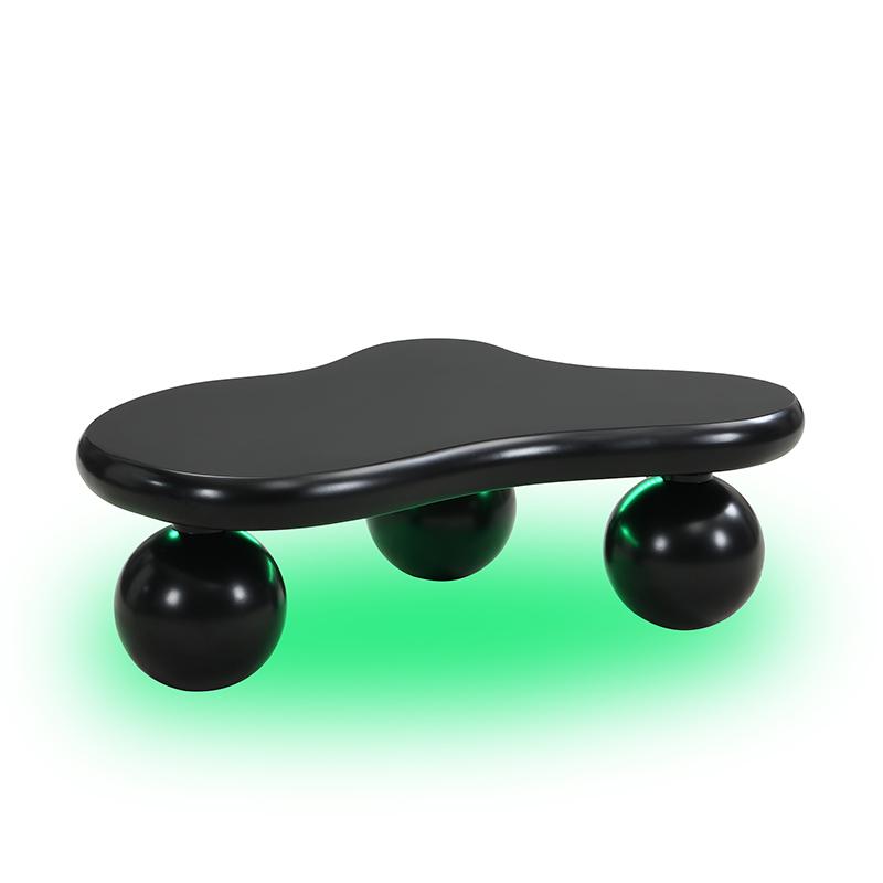 Black Cloud-Style Coffee Table with LED Lighting – 16 Colors Available, Round-Leg Design, Stylish Highlight for Modern Living Room and Children's Room