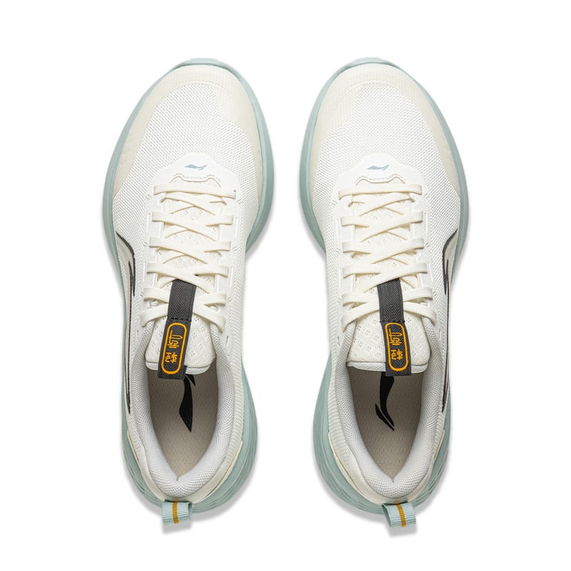 Li Ning Light Cloud Амортизация Скользкие Устойчивые к истиранию Легкие Низкие Беговые кроссовки Мужские Цвет слоновой кости ARSV037-11