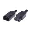 16A 250V Black Iec Straight Cable Plug Connector C13 C14 Female Male Plug Rewirable Power Connector 3 Pin Ac Socket