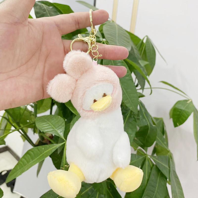 Charming Short Plush Duck Doll Keychain Soft Toy With Dinosaur Shark Bunny Bear Designs