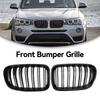 Gloss Black Front Bumper Kidney Grille Grill Fit BMW X3 F25 2011-2014 Dual Line