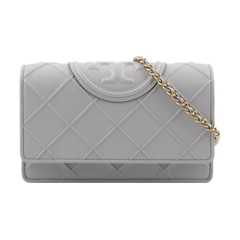 Tory Burch Fleming Flap Magnetic Snap Closure Leather Shoulder Crossbody Wallet Women wallet Gulf-Gray 138853-029