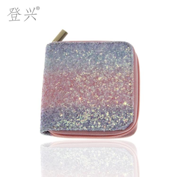 Новый лазерный ПУ короткий маленький кошелек, студенческая детская сумка, D система с картинками и образцами