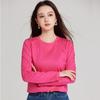 Женская футболка с длинным рукавом и круглым вырезом из хлопка Пима - Стильная и универсальная база для осени/зимы