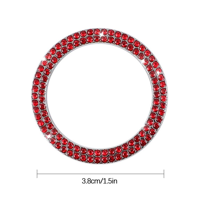 Крышка кнопки выключателя запуска двигателя автомобиля одним щелчком, двойная наклейка со стразами, защитное кольцо для выключателя зажигания и запуска