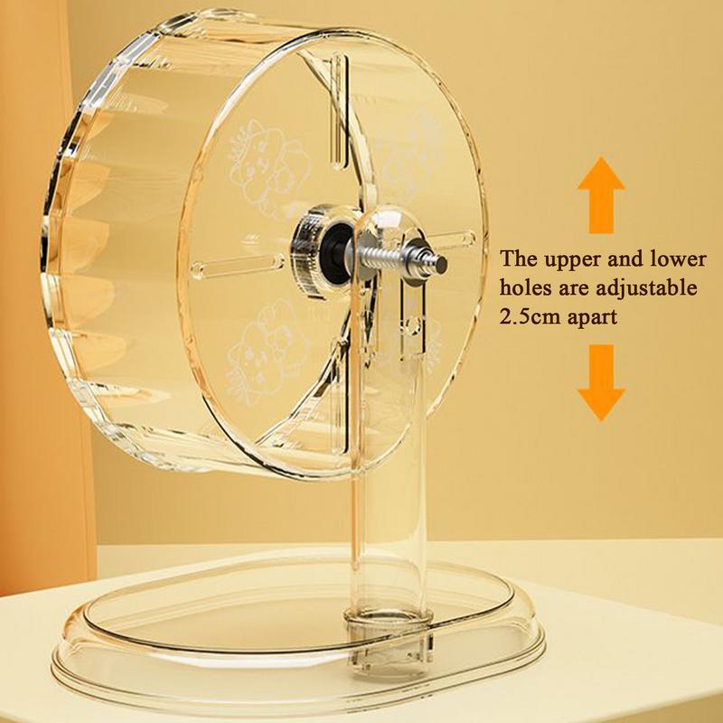 Бесшумное колесо для хомяка, тихий спиннер, колеса для упражнений мелких животных, супер тихий, ежик, акриловый, бесшумный вращающийся, с регулируемой высотой