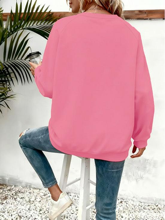 Женская толстовка с принтом «Сердце и Бабочка» - Многоцветная, с круглым вырезом, с длинным рукавом, повседневный универсальный топ.