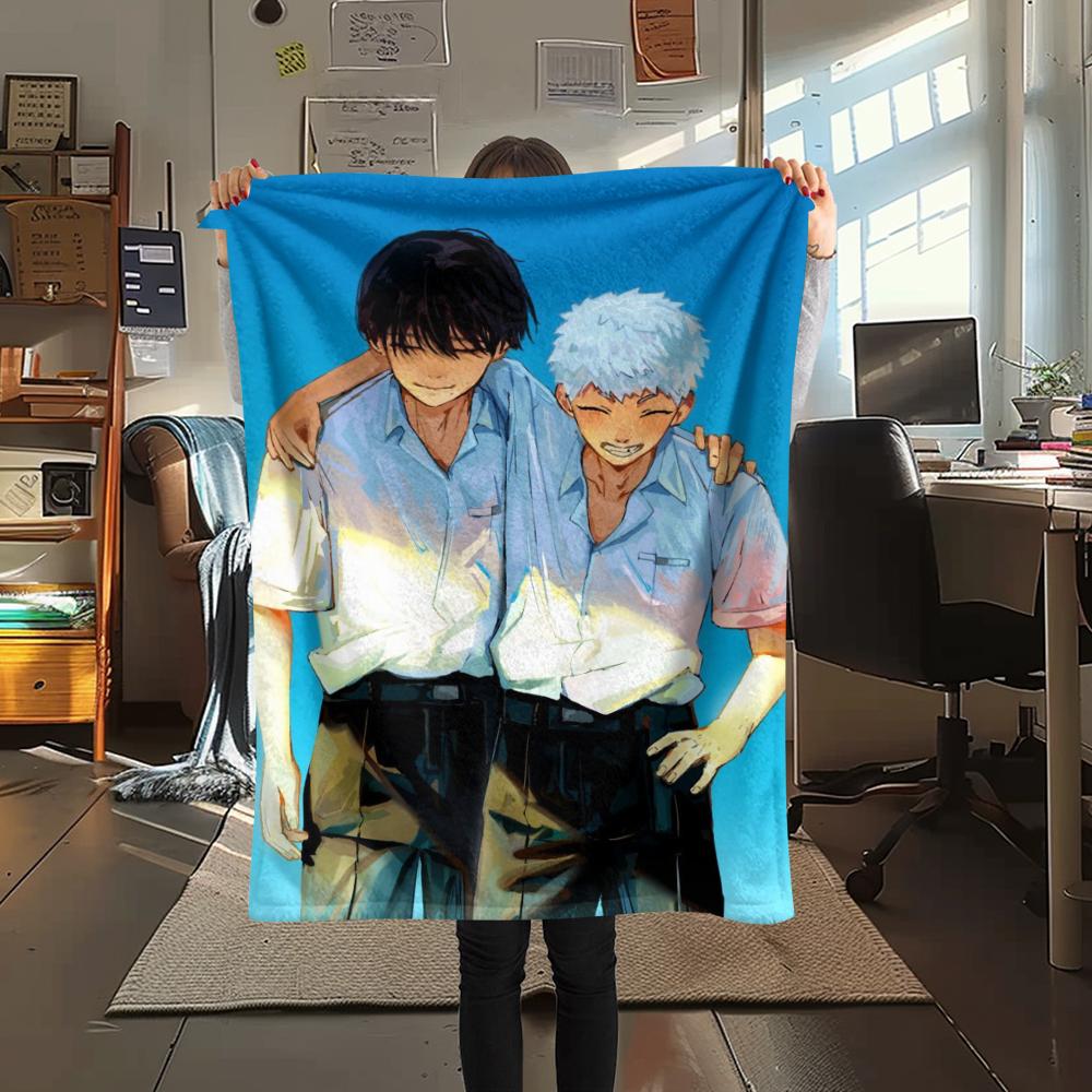 2Pc Summer Hikaru Died Print Flannel Blanket, High quality Comfortable for All Seasons, Home Decor, Warmth and Comfort, Perfect for Christmas Gifts