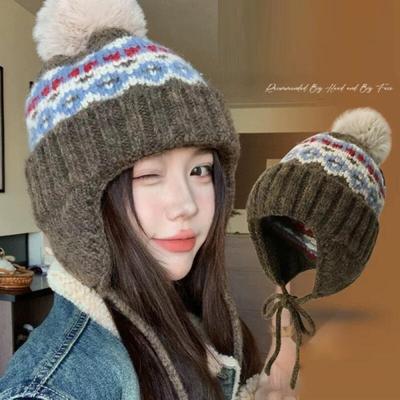 Женская зимняя вязаная шапка Marief в стиле Fair Isle