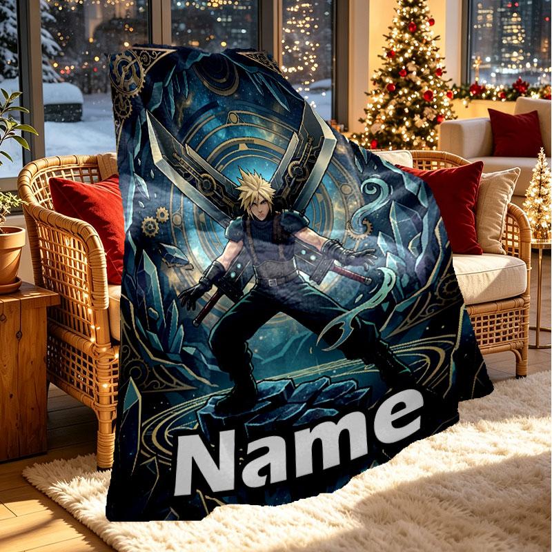 Custom Name Personalized Final Fantasy Print Blanket, Home Decor, Bedroom, Sofa, Camping, Couch, Gifts for Birthday Christmas
