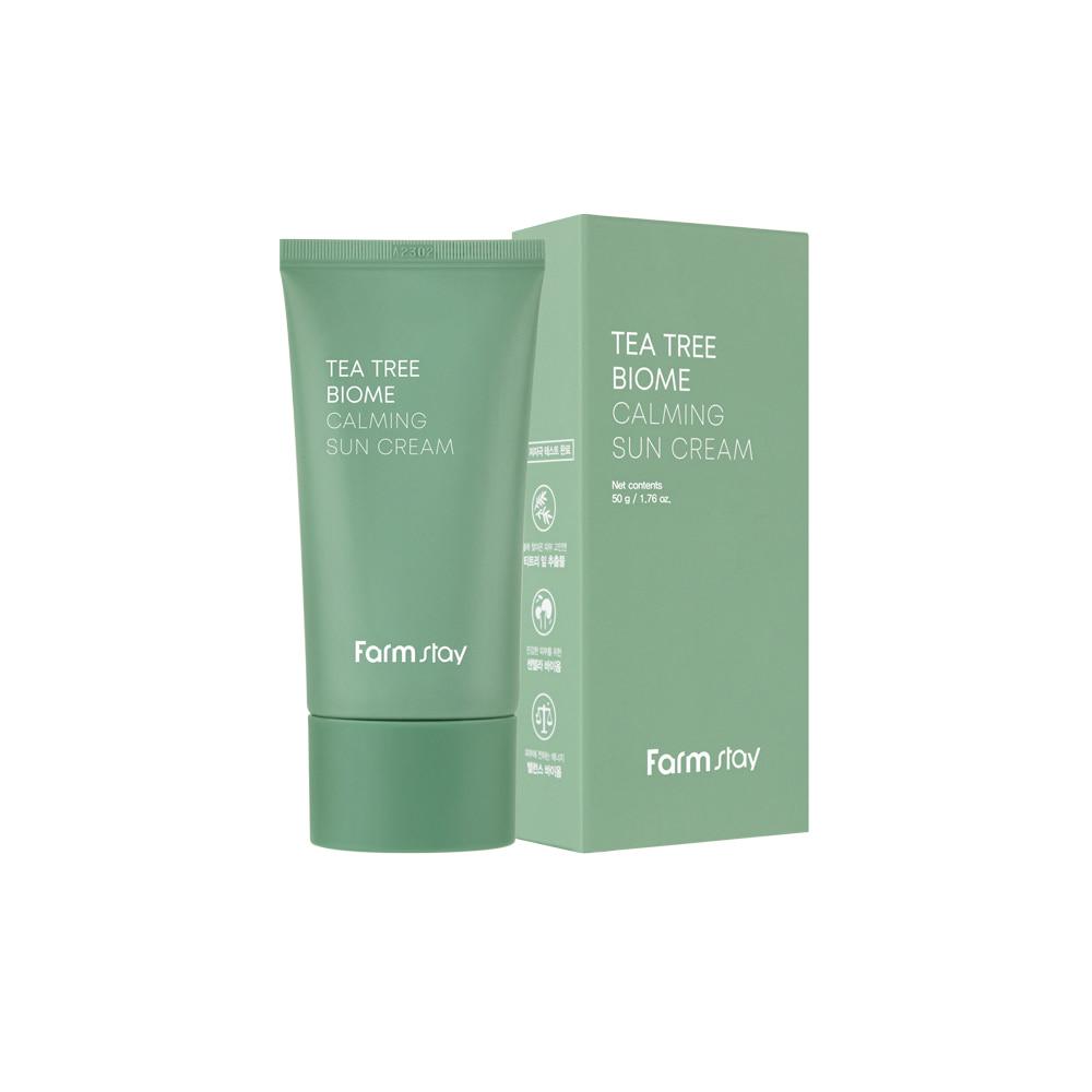 FARM STAY Успокаивающий солнцезащитный крем Tea Tree Biome 50г (3 варианта)