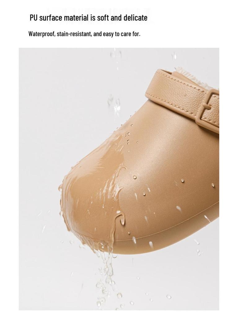 Женские и мужские водонепроницаемые нескользящие домашние хлопковые тапочки - Простые, с закрытым носком, теплые для зимы, подходят для пар