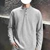 Men S Long Sleeve Henley Neck Solid Color Casual Autumn Hoodie