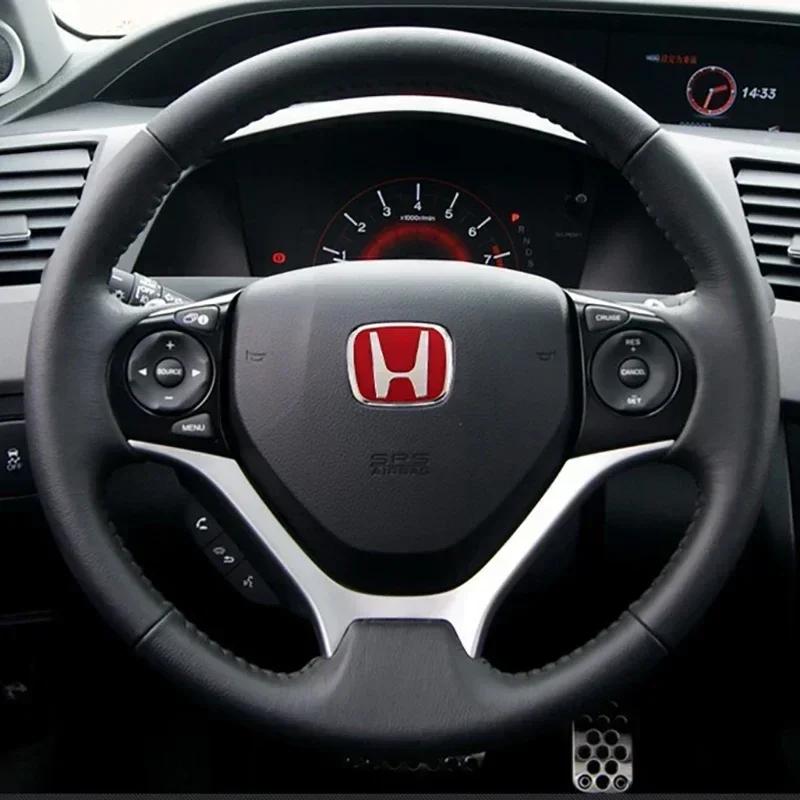 WDM2 Car Steering Wheel Emblem Badge Sticker for HONDA Jazz Fit Accord Civic CRV Odyssey City Jade Insight Elysion CRZ Accessories