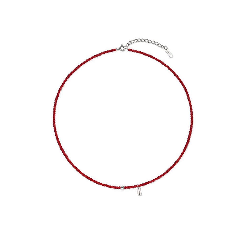[Byhyeres] (W) Pumpkin Bead Necklace Red Bh7N4A722Wb450