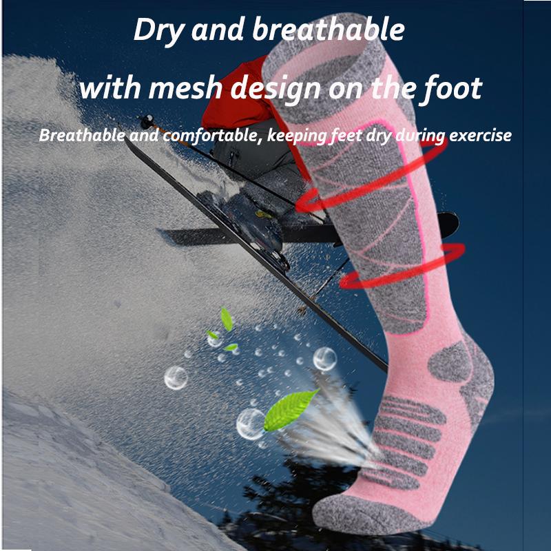 Women Outdoor Sports Ski Socks Cold Weather Socks for Snowboarding, Snow, Winter, Thermal Knee-high Warm Socks, Hunting