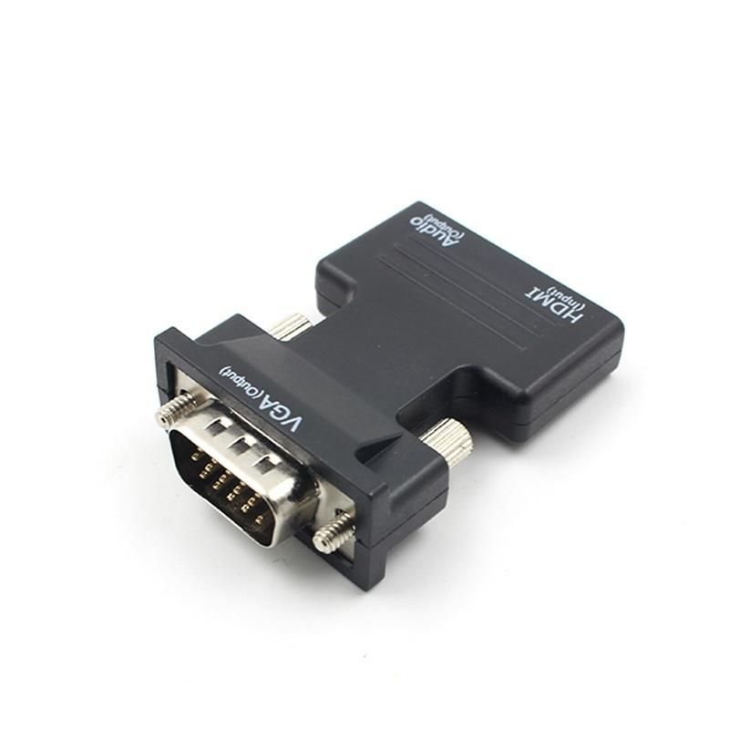 Компактный адаптер HDMI Female to VGA Male с поддержкой аудио, разрешение 1080P