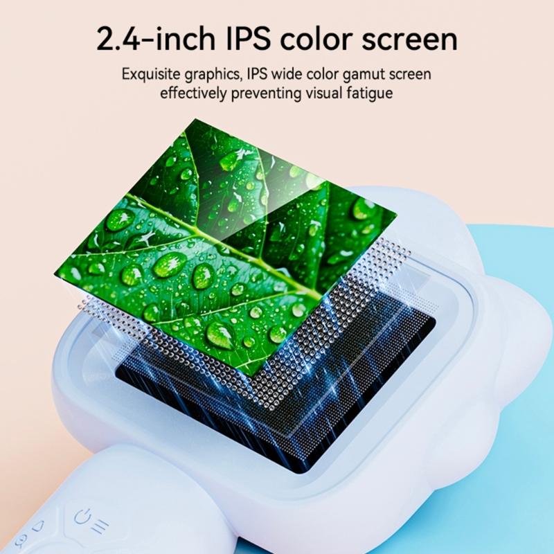 Digital Microscope 2.4inch IPS Color Screen 500x Magnification Portable Handheld Magnifying Glass with LED Light for Kid