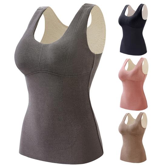 Зимний женский терможилет с нагрудными накладками, бесшовный бархатный, с быстрой фиксацией температуры, согревающий, облегающий, эластичный, без рукавов, внутренняя одежда, майка