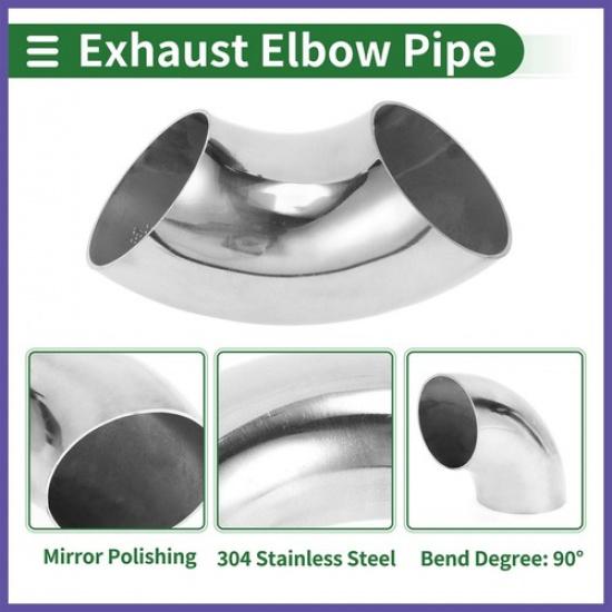 90 Degree Mandrel Bend Elbow 3" Inch OD Thickness 2.0mm 304 Stainless Steel New