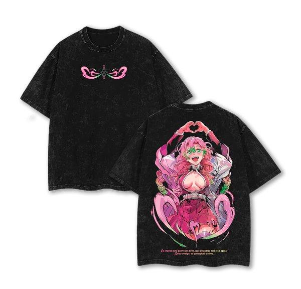 Vintage Washed T-shirt Demon Slayer Anime Man Women Short Sleeve Tee Streetwear Loose Casual Tops Summer Y2k 2026