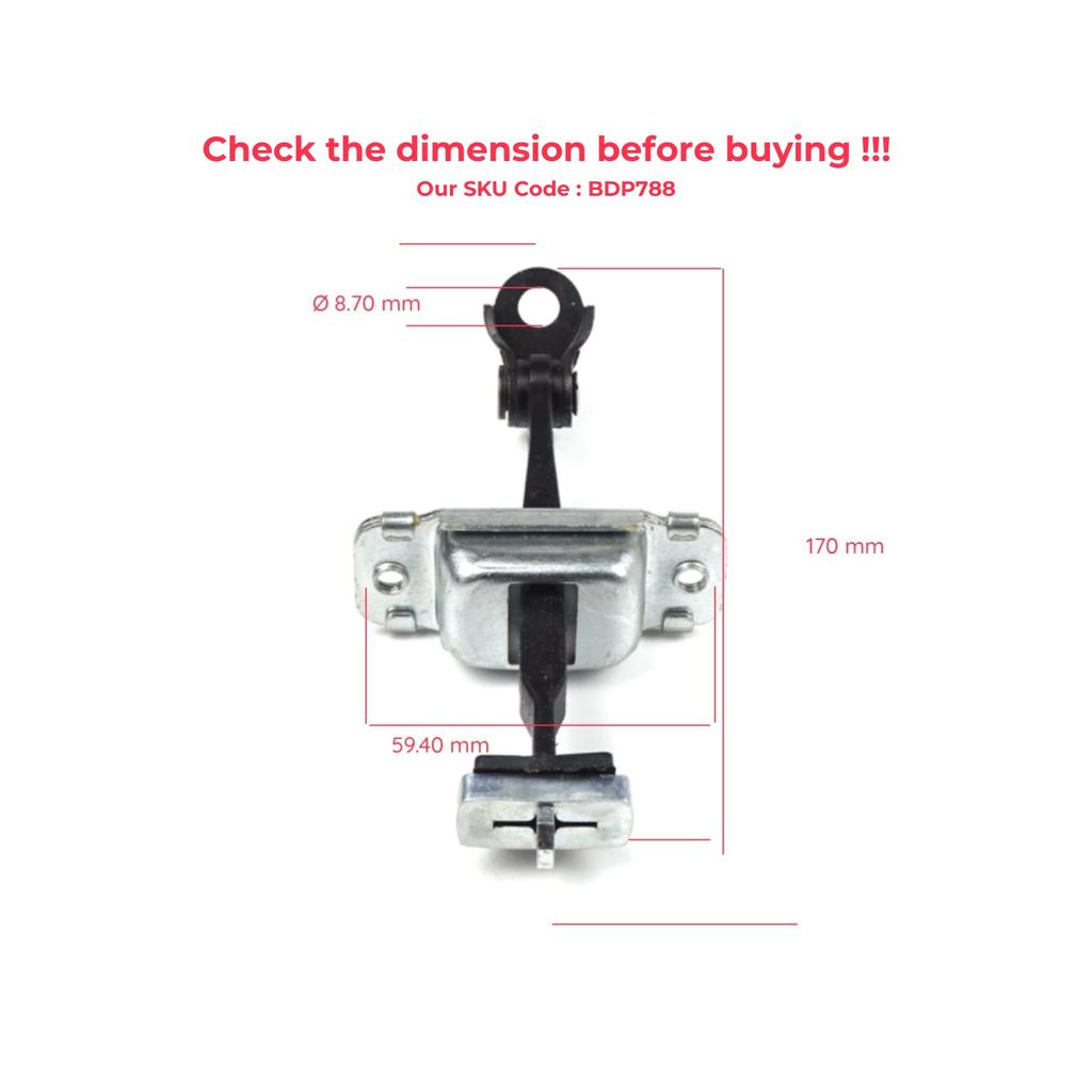 EDP788-1 2 Pieces Front Left AND Right Door Catch Hinge Brake Stop Check Strap Limiter for Hyundai I30 MK1 FD 2006-2012 4/5 Door 793802L000