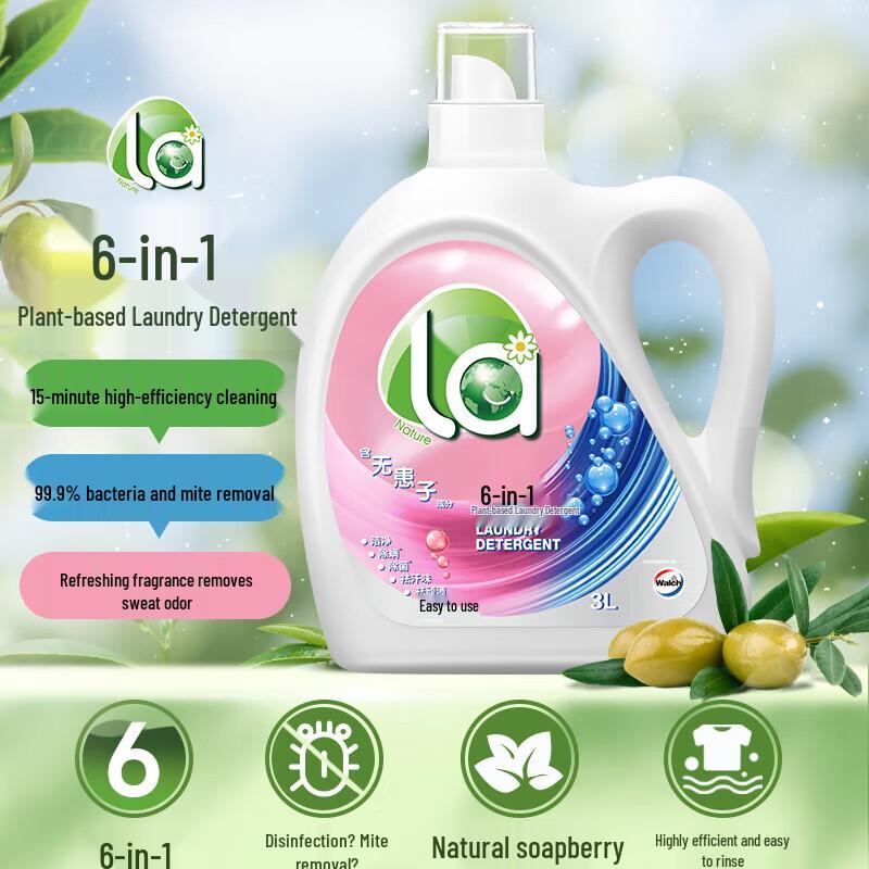 Walch Sapindus Plant Extract 6-in-1 Laundry Detergent, 3L