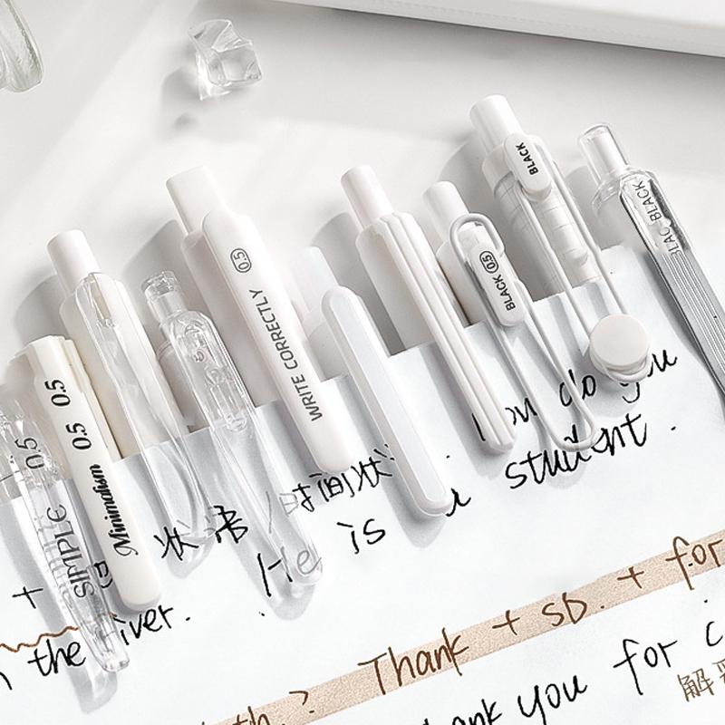 Набор из 5 модных гелевых ручек, однотонные милые быстросохнущие нейтральные ручки, прекрасные канцелярские принадлежности для школьников и студентов