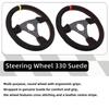 13'' Racing Steering Wheel 330mm - Universal Flat Design, Aluminum+PVC for Drift, Real Car, PC Simulator, Cockpit Gaming