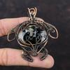 Moroccan Mud Crack Fossil Pendant Copper Wire Wrapped Gemstone Jewelry Tortoise Pendant Copper Wire Wrap Pendant Handmade Pendant For Gift