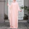 Muslim Women Prayer Dress Women O-neck Batwing Sleeve Chiffon Long Dress Abayas Islamic Clothes