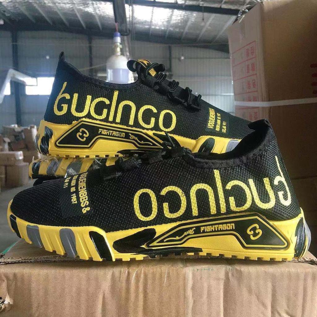 Мужская спортивная обувьВесна Лето Летающая вязка Мужская обувь Корейская мода Повседневная Дышащая сетка Спортивная обувь Мужские волосы