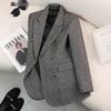 Women's High-End Grey Wool Suit Jacket