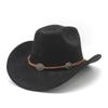 Ethnic Style Suede Western Cowboy Hat Woolen Jazz Top Hat Men And Women'S Ethnic Style Autumn And Winter Felt Hat Big Eaves Hat