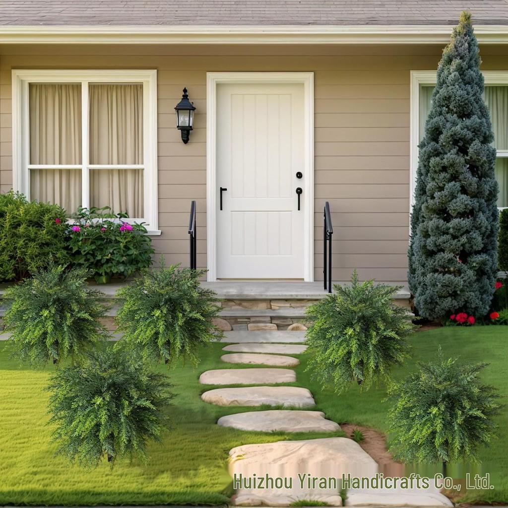 Artificial Pine Needle Cypress Leaf Garden Decoration for Outdoor Use