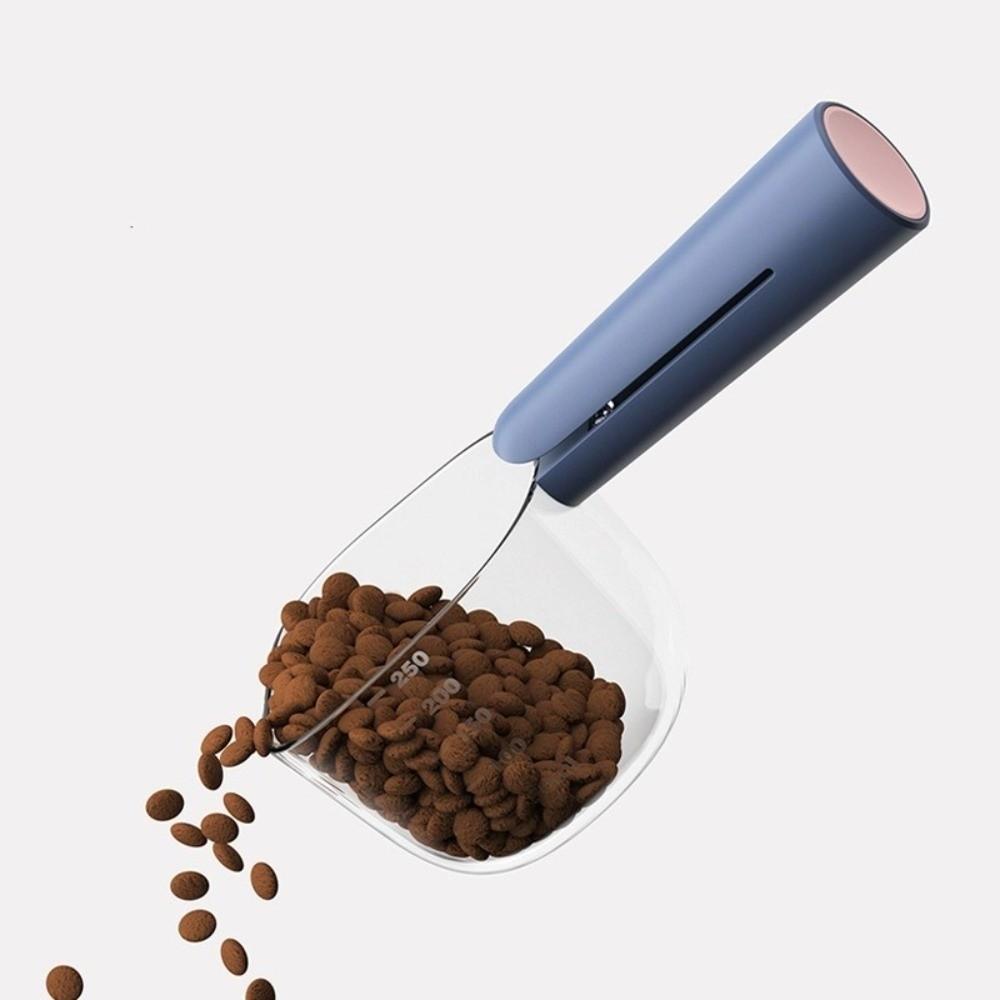 with Measurement Pet Food Scoop With Sealed Bag Clip Pet Feeding Pet Food Measuring Scoop Transparent Dual-Function Food Scoop