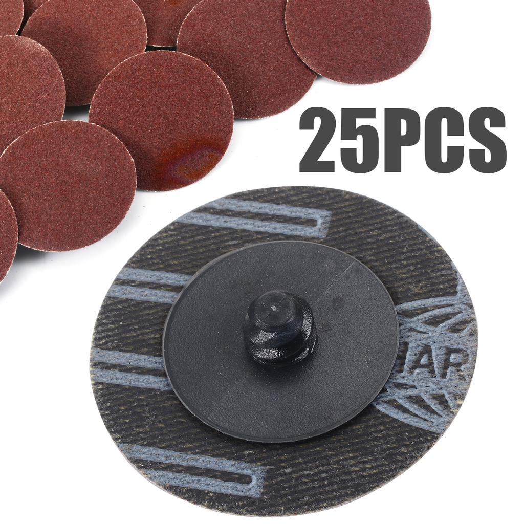 PDTO 25PCS 180 Grit 2'' Roloc Roll Lock Sanding Disc Sandpaper Abrasive Pads