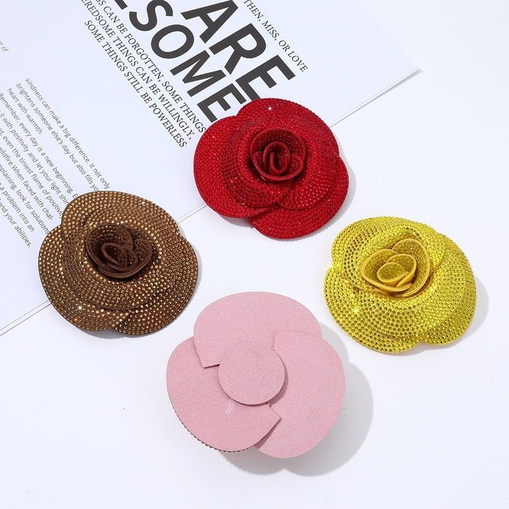 Sewing Supplies Flower Brooch Pin Self-Adhesive Option DIY Craft Patches For Wedding Party