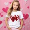 2025 Love 3d Print T Shirt For Girls Cute Simple Girl T Shirts Kids Gift Tee Short Sleeve Casual Top Children's Clothing
