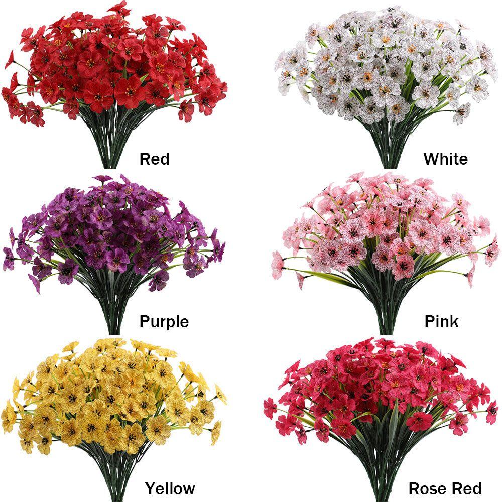 New Outdoor UV Resistant Plastic Plants Garden Porch Decor Artificial Flowers Fake Flowers