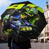 Rider Speeding Through Neon Light Umbrella Folding umbrella, automatic umbrella 8-Frame for Travel, camping Use Gift for Halloween Christmas
