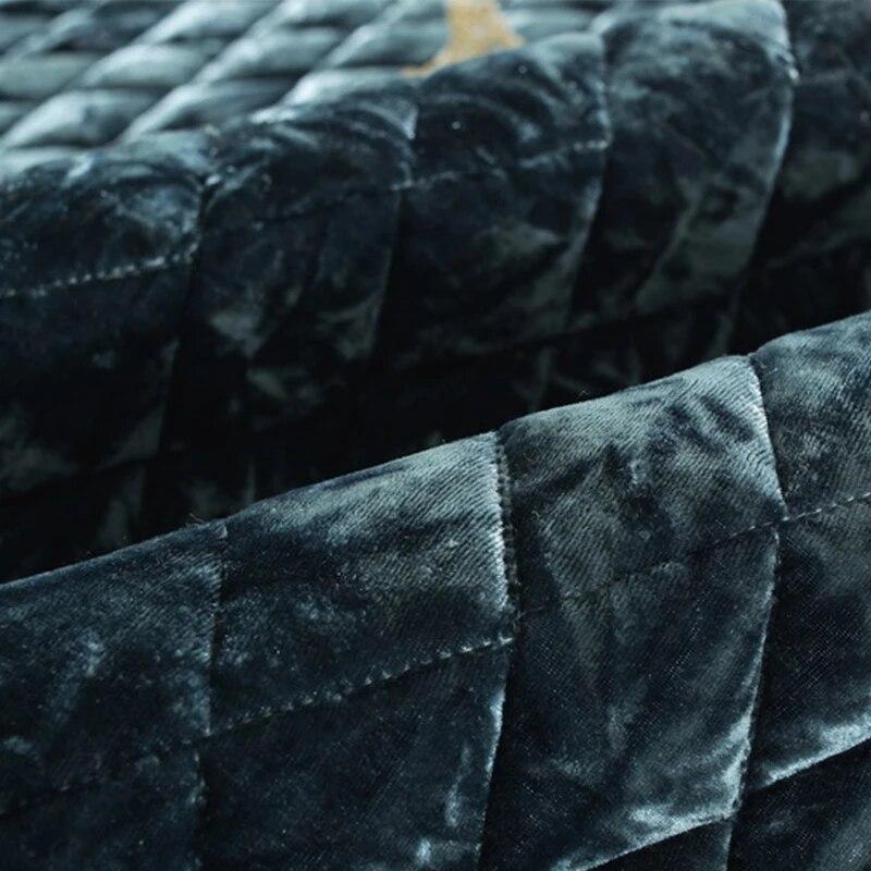 Европейский винтажный мягкий утолщенный бархатный стеганый чехол для дивана, кружевной декор, короткие плюшевые чехлы для дивана для гостиной, L-образное полотенце для дивана